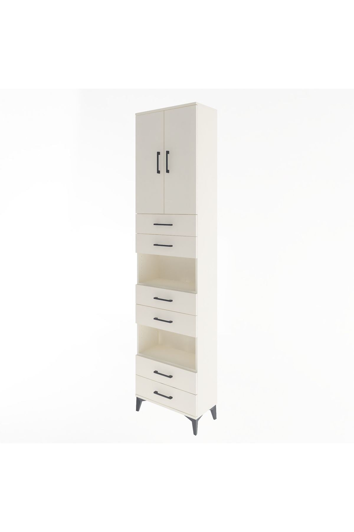 Arges Dolap 5 Raflı 6 Çekmeceli 2 Kapaklı 60x30x243 Aytaşı-Aytaşı