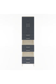 Arges Dolap 5 Raflı 6 Çekmeceli 2 Kapaklı 60x30x243 Aytaşı-Antrasit