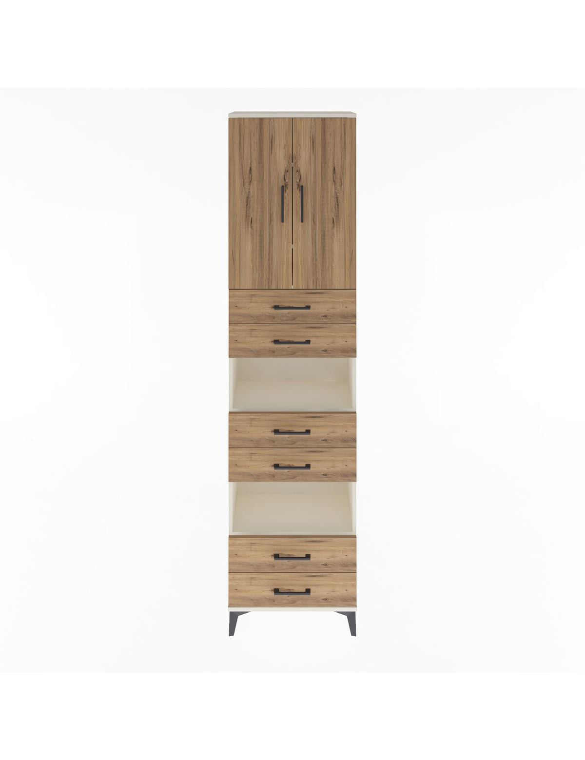 Arges Dolap 5 Raflı 6 Çekmeceli 2 Kapaklı 60x30x243 Aytaşı-Çam