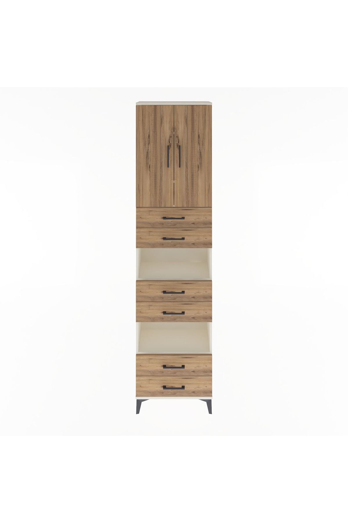 Arges Dolap 5 Raflı 6 Çekmeceli 2 Kapaklı 60x30x243 Aytaşı-Çam