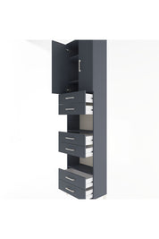 Arges Dolap 5 Raflı 6 Çekmeceli 2 Kapaklı 60x30x243 Antrasit-Antrasit