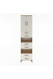 Arges Dolap 5 Raflı 6 Çekmeceli 2 Kapaklı 60x30x243 Çam-Aytaşı