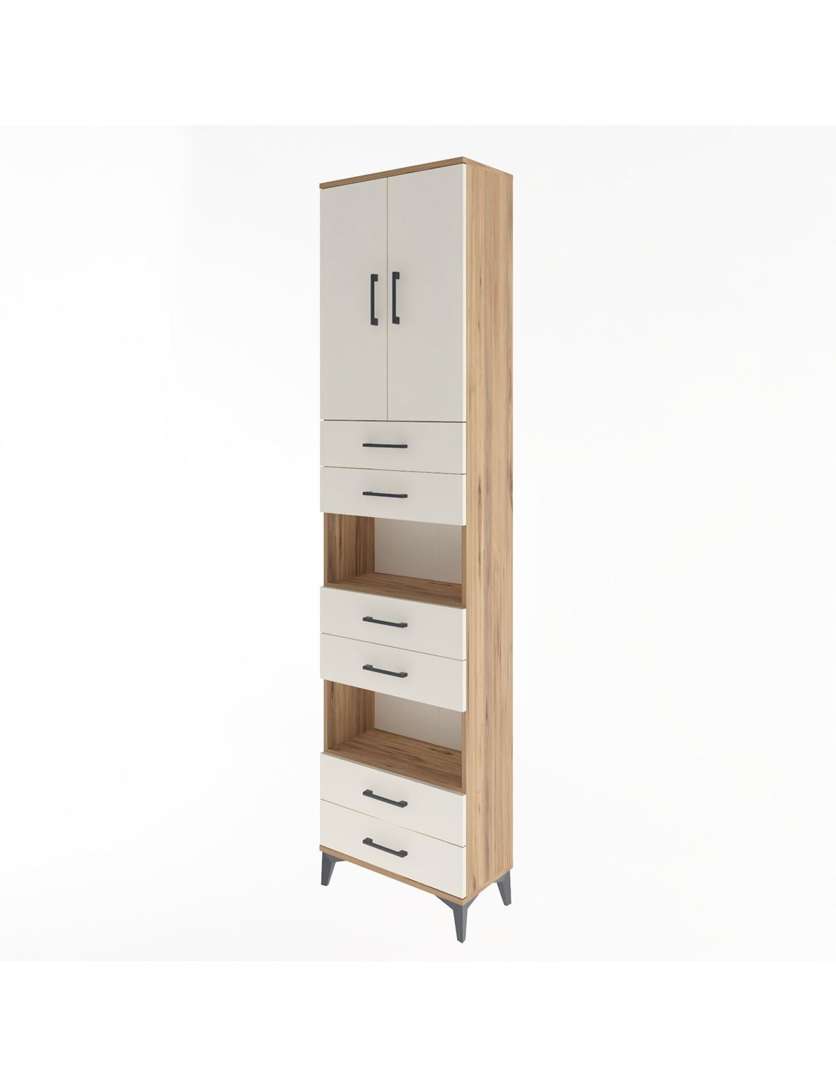 Arges Dolap 5 Raflı 6 Çekmeceli 2 Kapaklı 60x30x243 - S32M098V7A