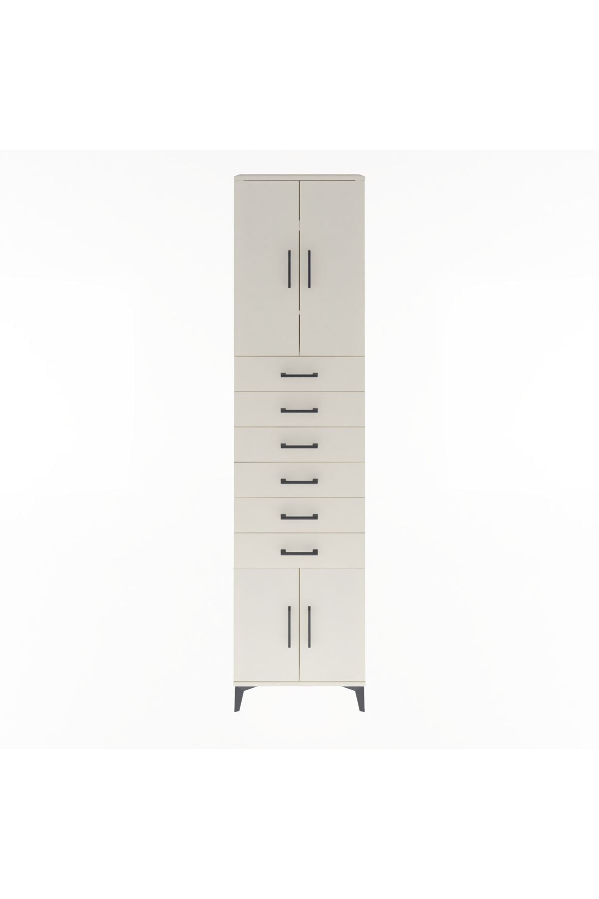 Arges Dolap 3 Raflı 6 Çekmeceli 4 Kapaklı 60x30x243 Aytaşı-Aytaşı