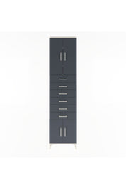 Arges Dolap 3 Raflı 6 Çekmeceli 4 Kapaklı 60x30x243 Aytaşı-Antrasit