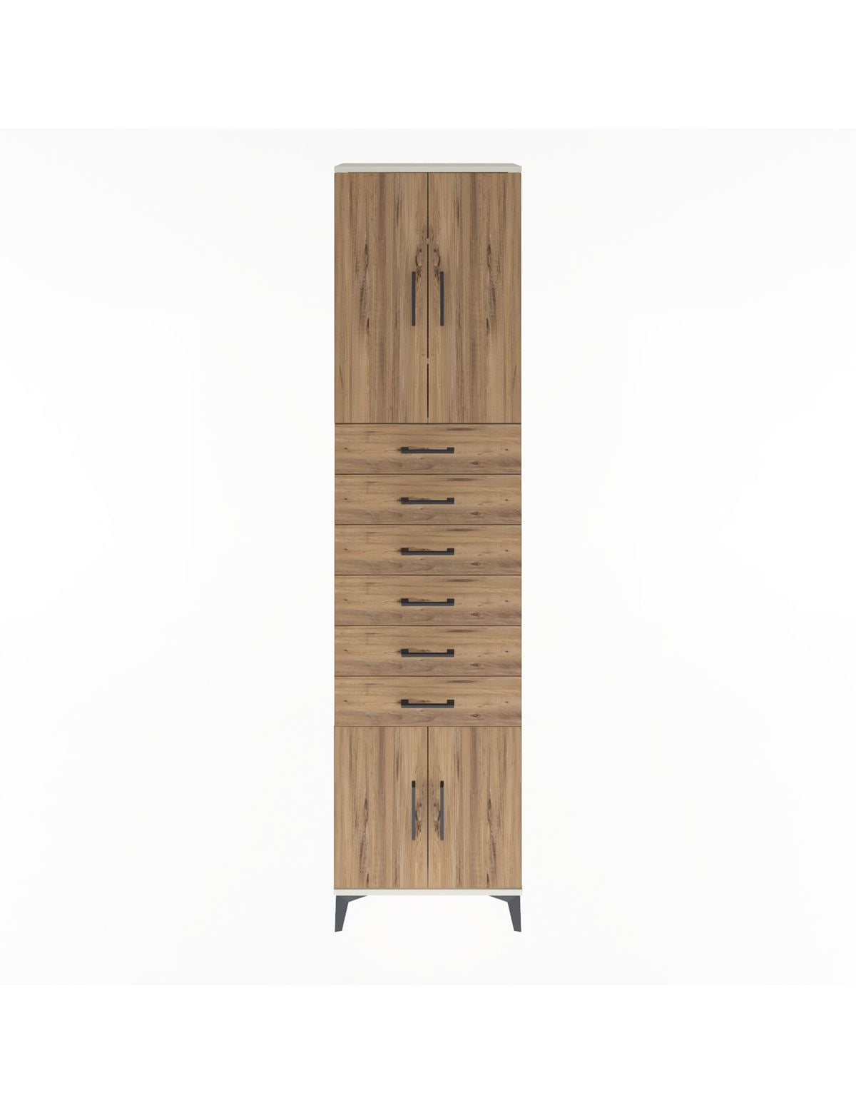 Arges Dolap 3 Raflı 6 Çekmeceli 4 Kapaklı 60x30x243 Aytaşı-Çam