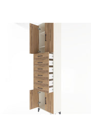 Arges Dolap 3 Raflı 6 Çekmeceli 4 Kapaklı 60x30x243 Aytaşı-Çam