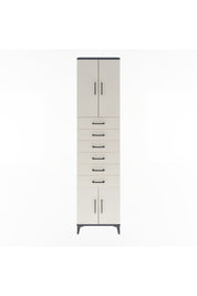 Arges Dolap 3 Raflı 6 Çekmeceli 4 Kapaklı 60x30x243 Antrasit-Aytaşı