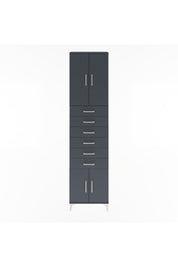 Arges Dolap 3 Raflı 6 Çekmeceli 4 Kapaklı 60x30x243 Antrasit-Antrasit