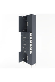 Arges Dolap 3 Raflı 6 Çekmeceli 4 Kapaklı 60x30x243 Antrasit-Antrasit