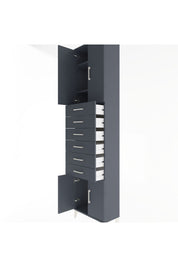 Arges Dolap 3 Raflı 6 Çekmeceli 4 Kapaklı 60x30x243 Antrasit-Antrasit