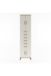 Arges Dolap 3 Raflı 6 Çekmeceli 4 Kapaklı 60x30x243 Çam-Aytaşı