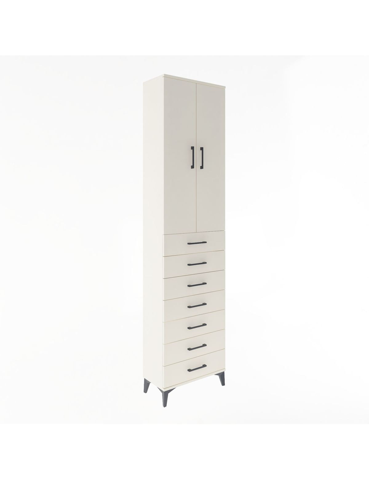 Arges Dolap 3 Raflı 7 Çekmeceli 2 Kapaklı 60x30x243 Aytaşı-Aytaşı