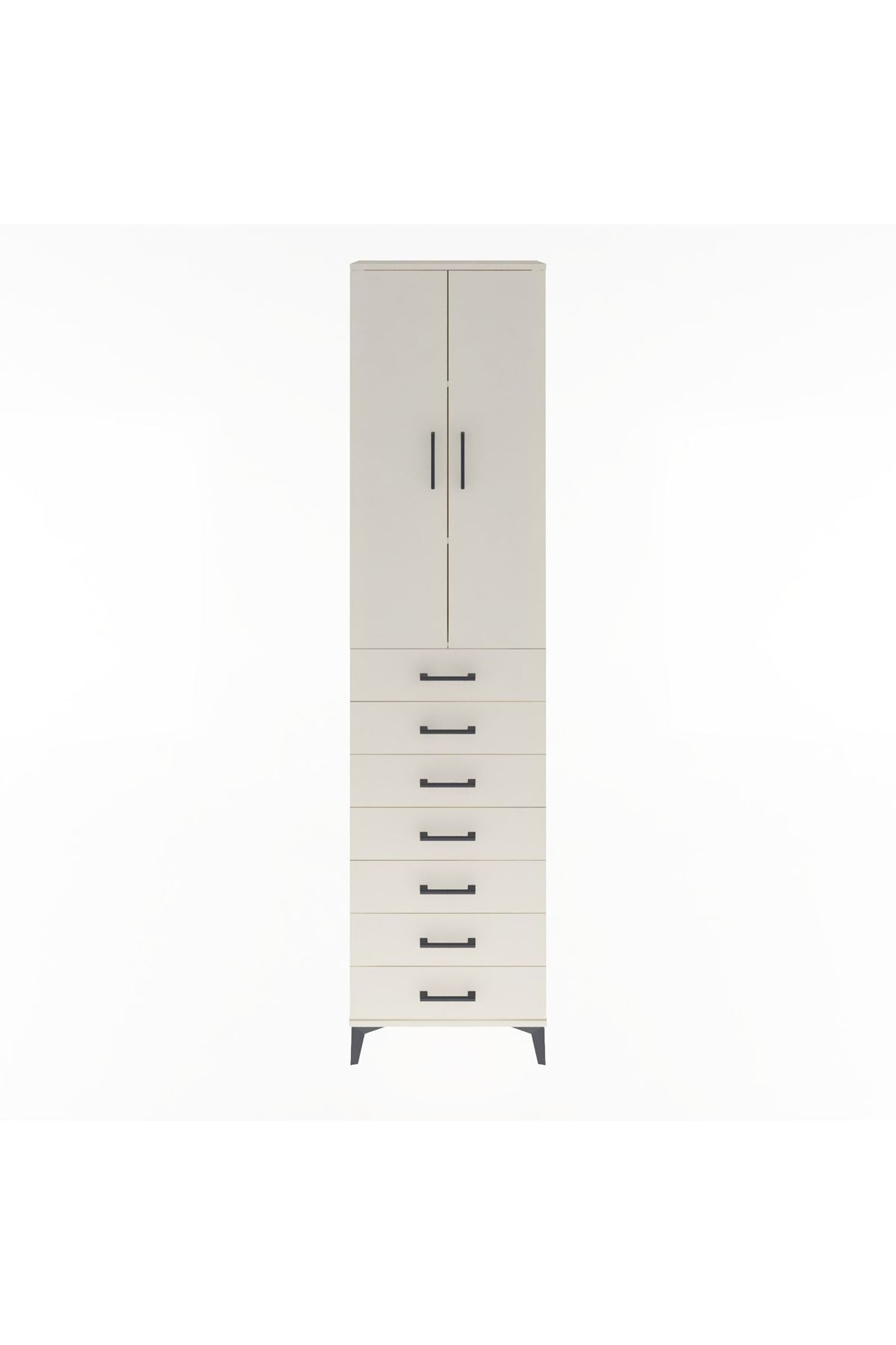 Arges Dolap 3 Raflı 7 Çekmeceli 2 Kapaklı 60x30x243 Aytaşı-Aytaşı