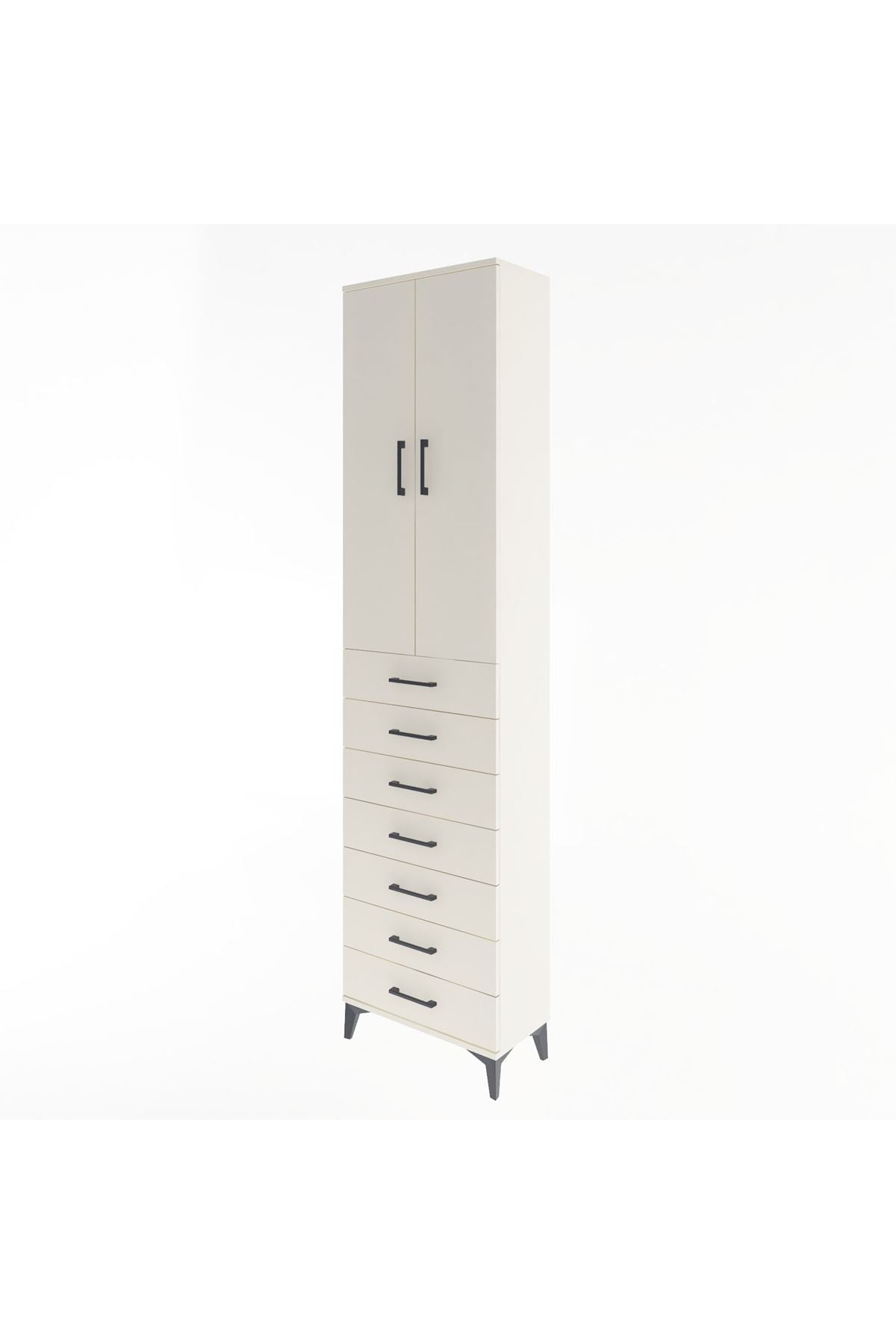 Arges Dolap 3 Raflı 7 Çekmeceli 2 Kapaklı 60x30x243 Aytaşı-Aytaşı