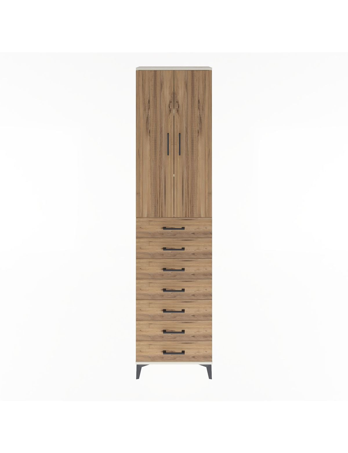 Arges Dolap 3 Raflı 7 Çekmeceli 2 Kapaklı 60x30x243 Aytaşı-Çam