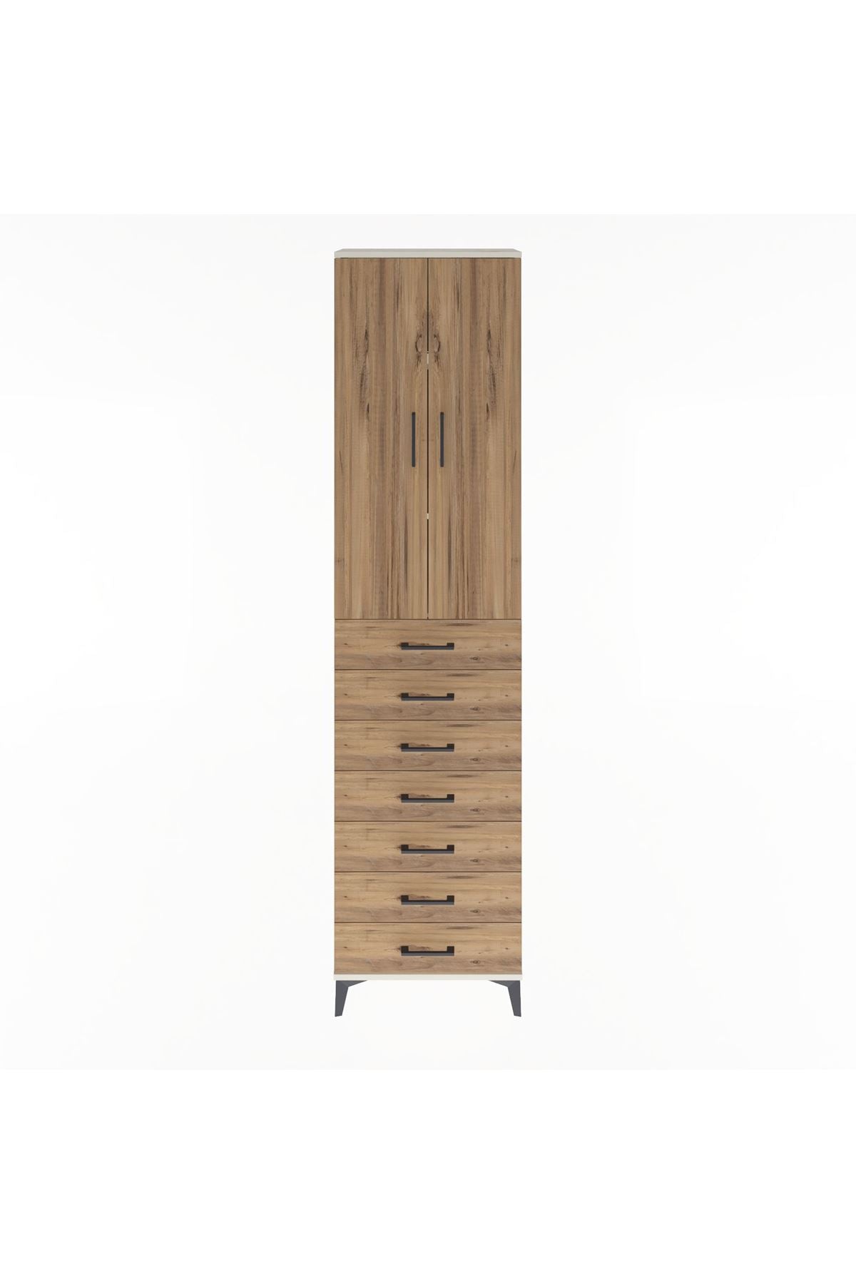 Arges Dolap 3 Raflı 7 Çekmeceli 2 Kapaklı 60x30x243 Aytaşı-Çam