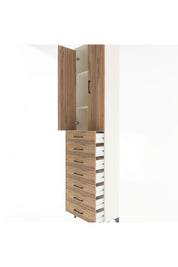 Arges Dolap 3 Raflı 7 Çekmeceli 2 Kapaklı 60x30x243 Aytaşı-Çam