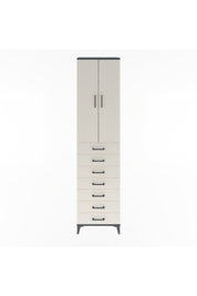 Arges Dolap 3 Raflı 7 Çekmeceli 2 Kapaklı 60x30x243 Antrasit-Aytaşı