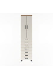 Arges Dolap 3 Raflı 7 Çekmeceli 2 Kapaklı 60x30x243 Çam-Aytaşı