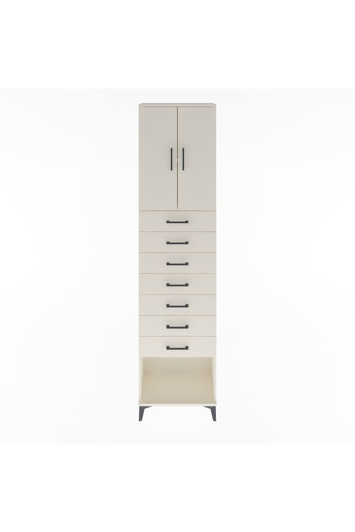 Arges Dolap 2 Raflı 7 Çekmeceli 2 Kapaklı 60x30x243 Aytaşı-Aytaşı