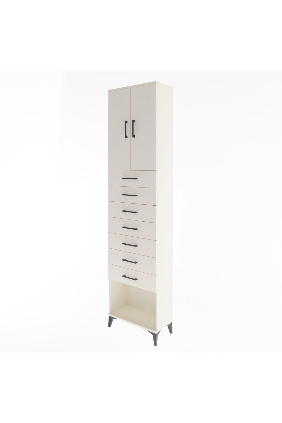 Arges Dolap 2 Raflı 7 Çekmeceli 2 Kapaklı 60x30x243 Aytaşı-Aytaşı