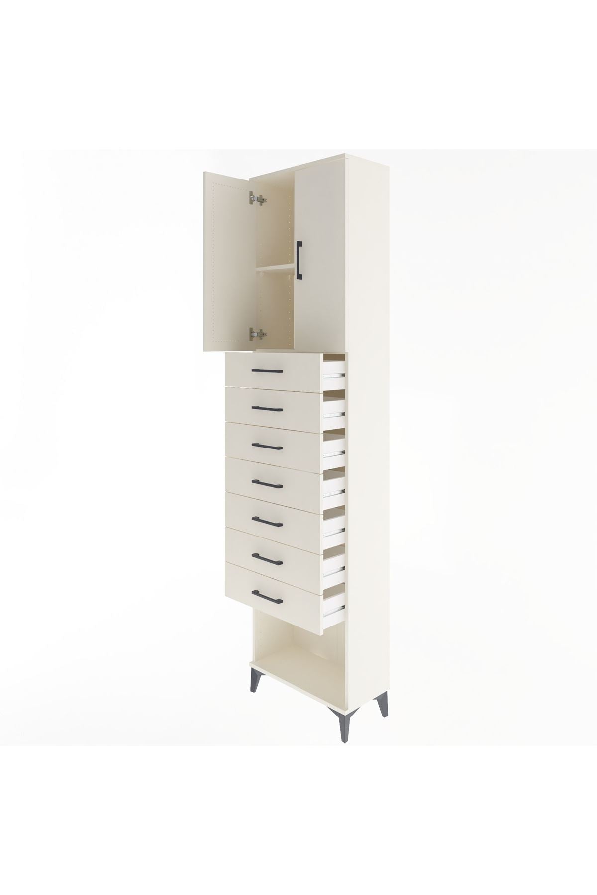 Arges Dolap 2 Raflı 7 Çekmeceli 2 Kapaklı 60x30x243 Aytaşı-Aytaşı