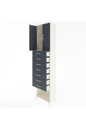 Arges Dolap 2 Raflı 7 Çekmeceli 2 Kapaklı 60x30x243 Aytaşı-Antrasit