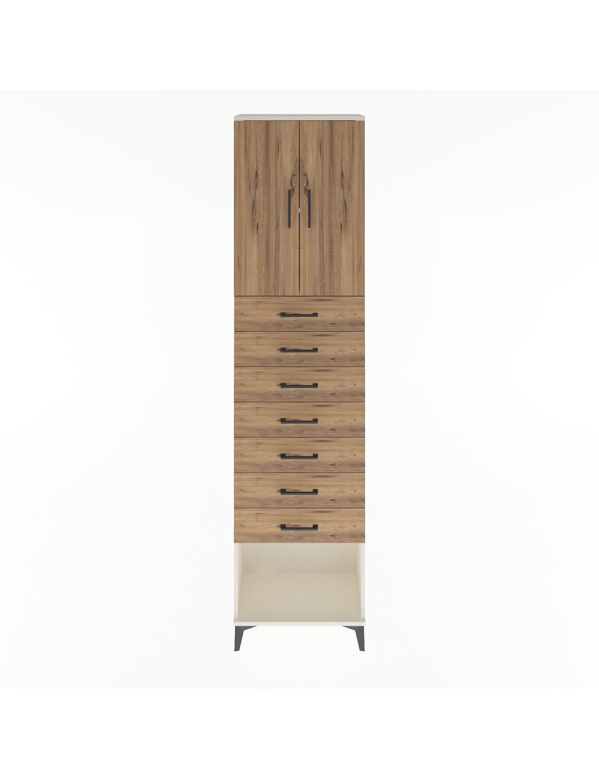 Arges Dolap 2 Raflı 7 Çekmeceli 2 Kapaklı 60x30x243 Aytaşı-Çam