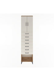 Arges Dolap 2 Raflı 7 Çekmeceli 2 Kapaklı 60x30x243 Çam-Aytaşı