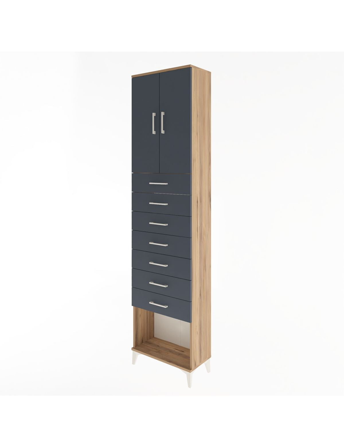 Arges Dolap 2 Raflı 7 Çekmeceli 2 Kapaklı 60x30x243 - S32M101V8A