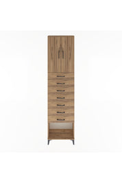 Arges Dolap 2 Raflı 7 Çekmeceli 2 Kapaklı 60x30x243 Çam-Çam