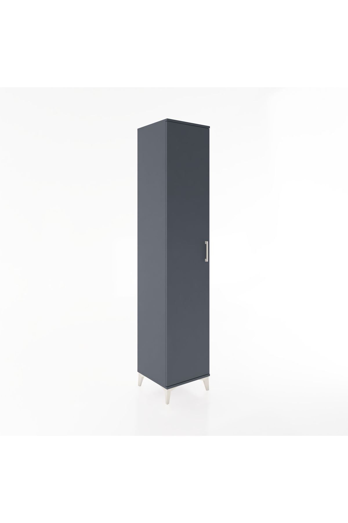 Hyperion Dolap 3 Raflı Tek Kapaklı 44x44x221 Antrasit-Antrasit