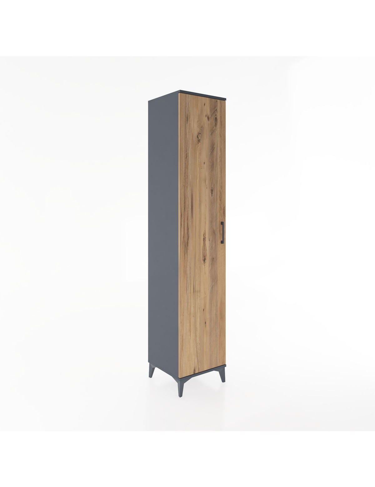 Hyperion Dolap 3 Raflı Tek Kapaklı 44x44x221 Antrasit-Çam