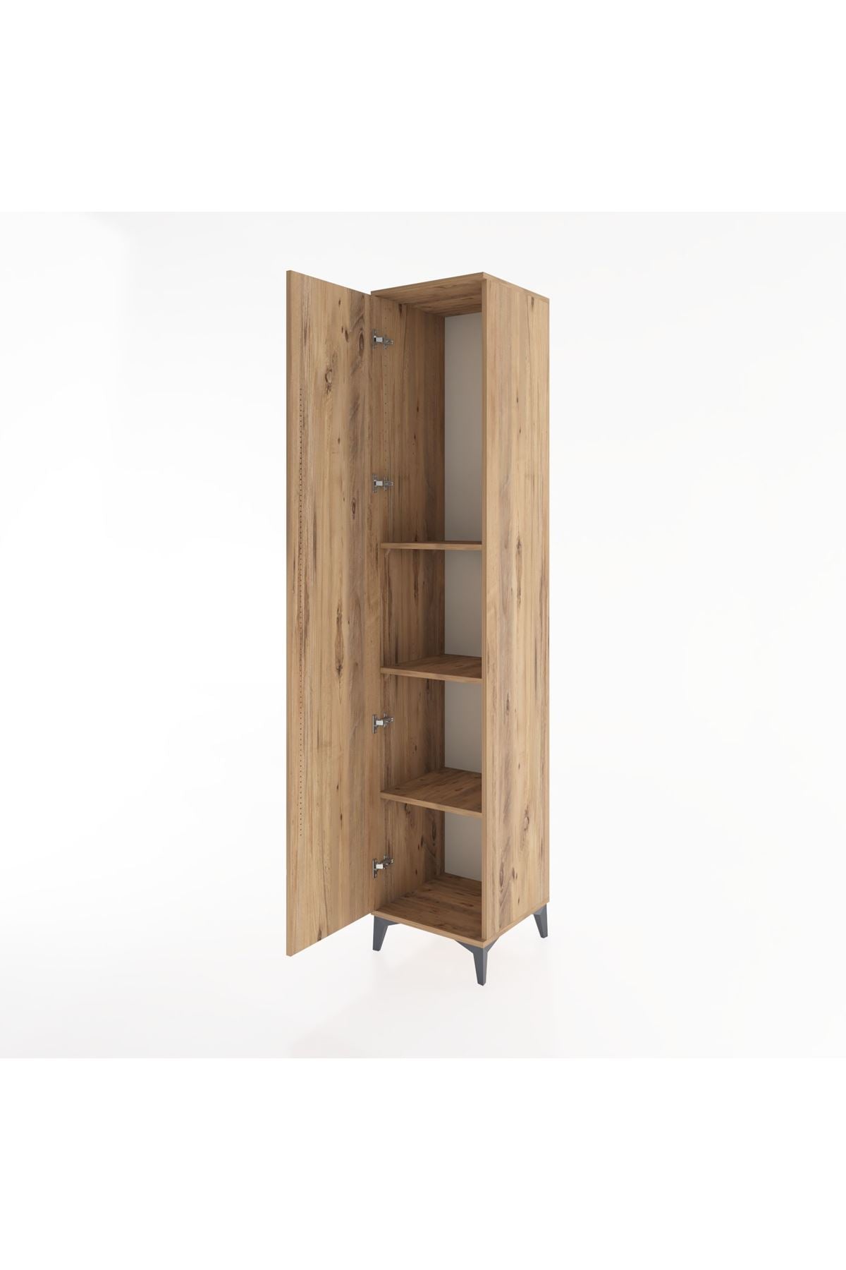Hyperion Dolap 3 Raflı Tek Kapaklı 44x44x221 Çam-Çam