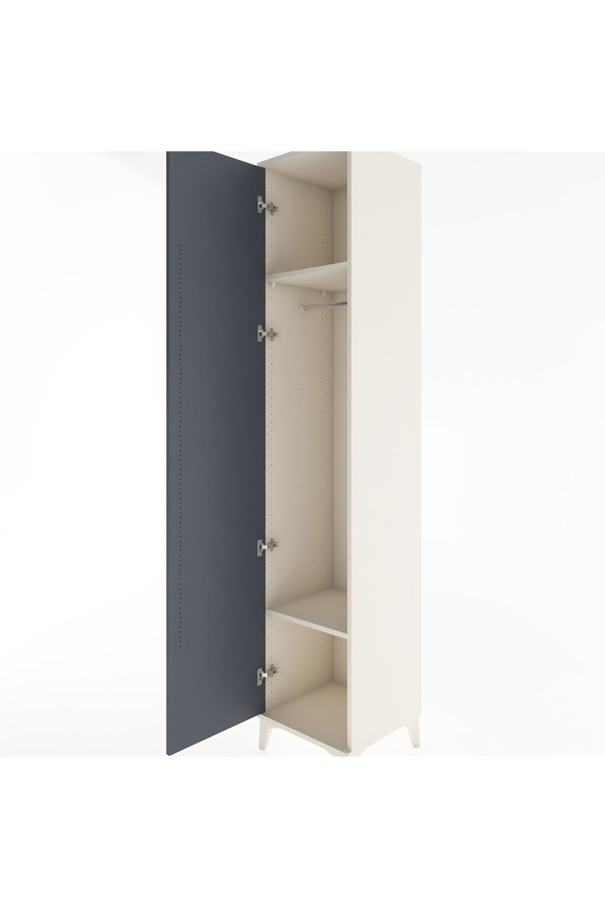 Hyperion Dolap 2 Raflı Tek Kapaklı Tek Askılı 44x44x221 Aytaşı-Antrasit