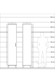 Hyperion Dolap 2 Raflı Tek Kapaklı Tek Askılı 44x44x221 Aytaşı-Çam