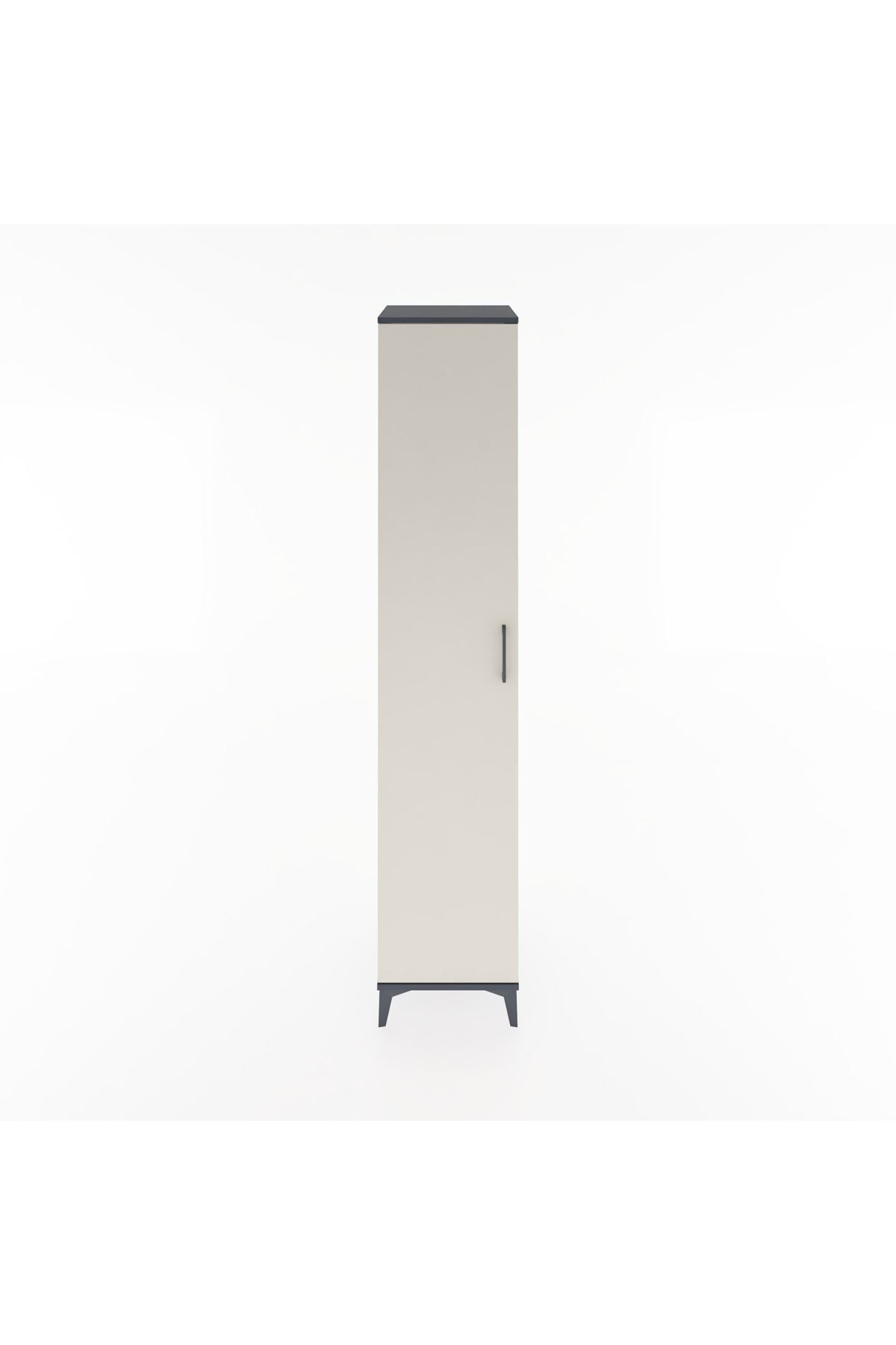 Hyperion Dolap 2 Raflı Tek Kapaklı Tek Askılı 44x44x221 Antrasit-Aytaşı