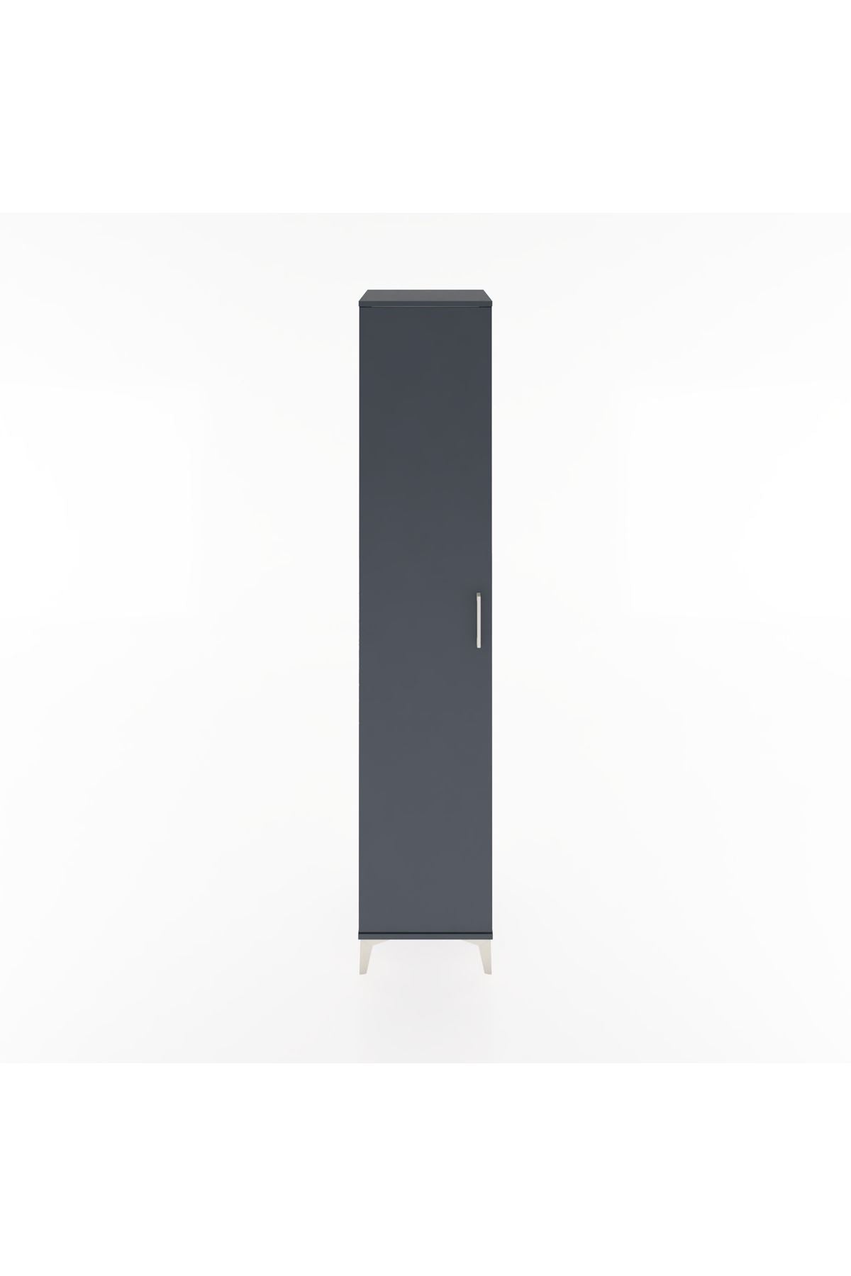 Hyperion Dolap 2 Raflı Tek Kapaklı Tek Askılı 44x44x221 Antrasit-Antrasit