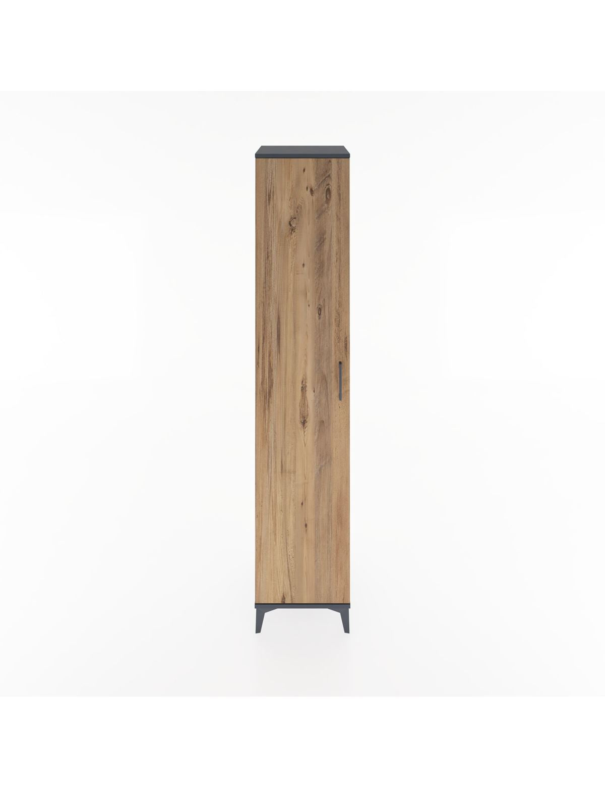 Hyperion Dolap 2 Raflı Tek Kapaklı Tek Askılı 44x44x221 Antrasit-Çam