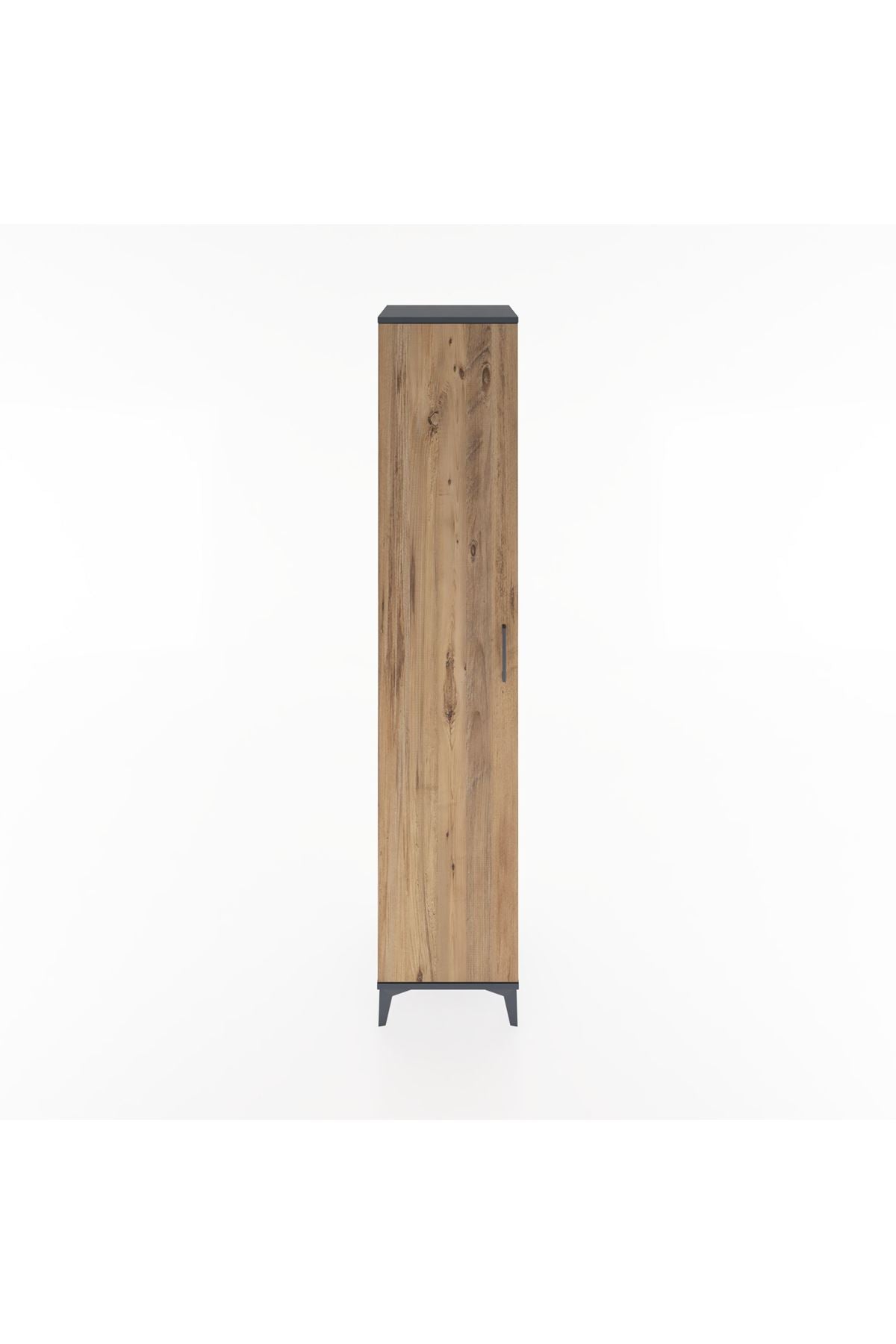 Hyperion Dolap 2 Raflı Tek Kapaklı Tek Askılı 44x44x221 Antrasit-Çam