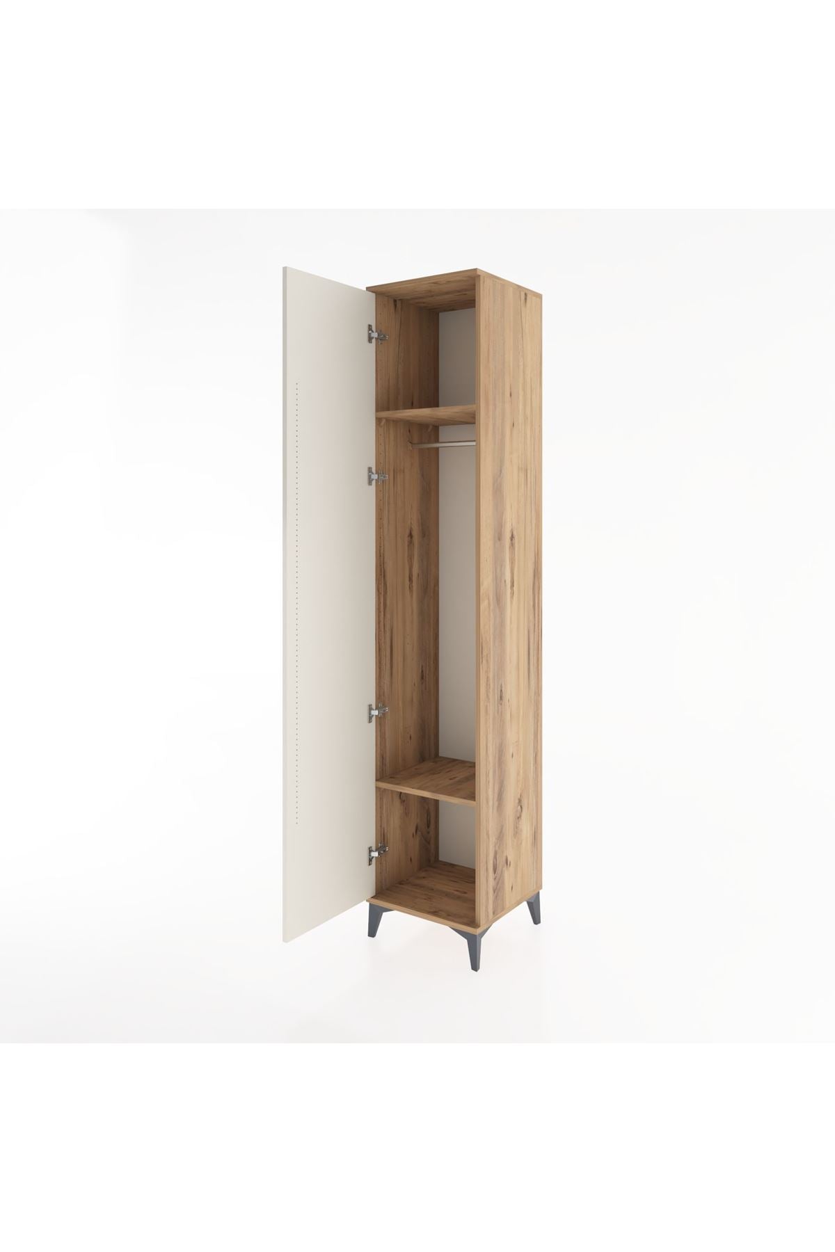 Hyperion Dolap 2 Raflı Tek Kapaklı Tek Askılı 44x44x221 Çam-Aytaşı