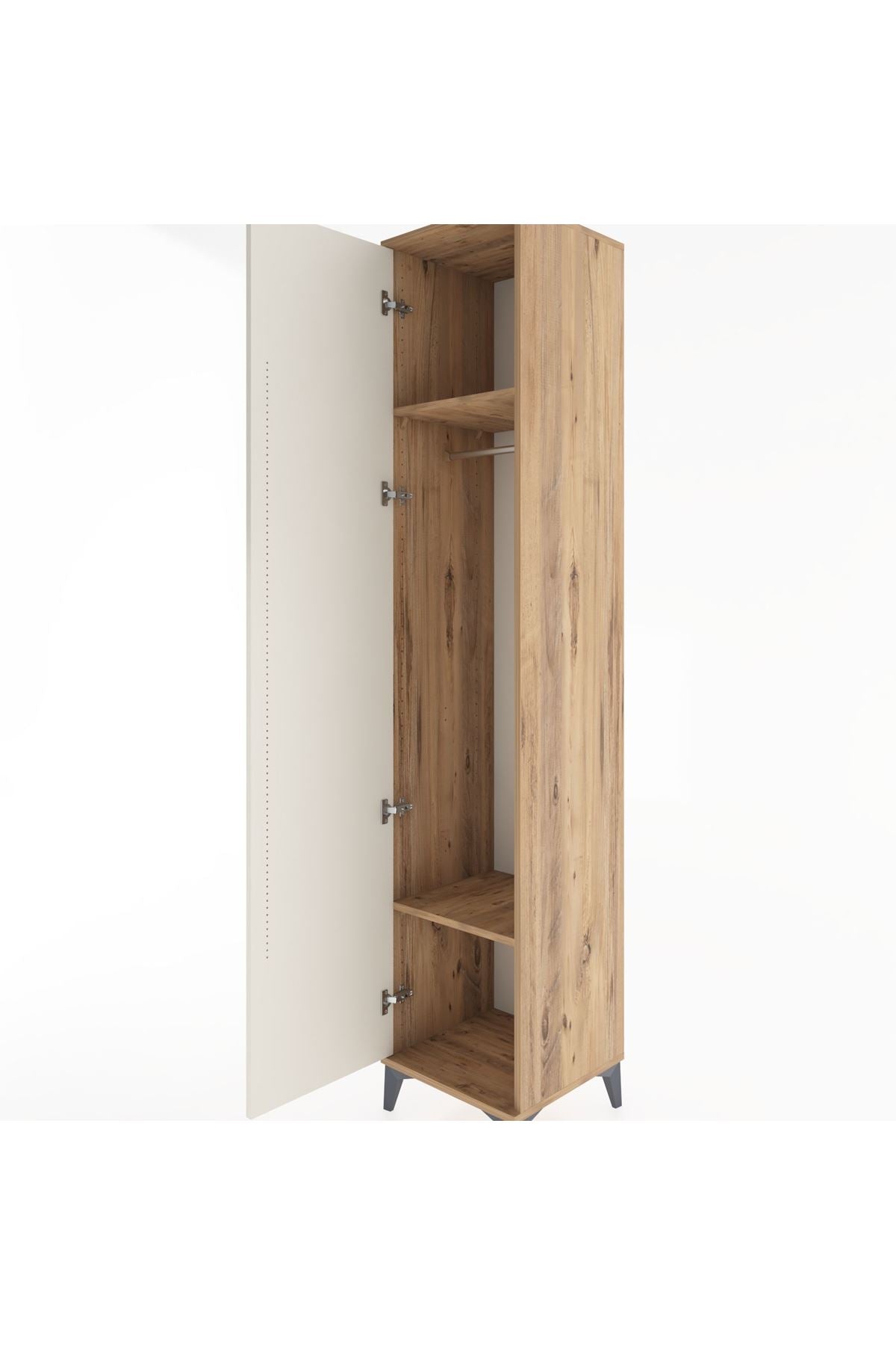 Hyperion Dolap 2 Raflı Tek Kapaklı Tek Askılı 44x44x221 Çam-Aytaşı