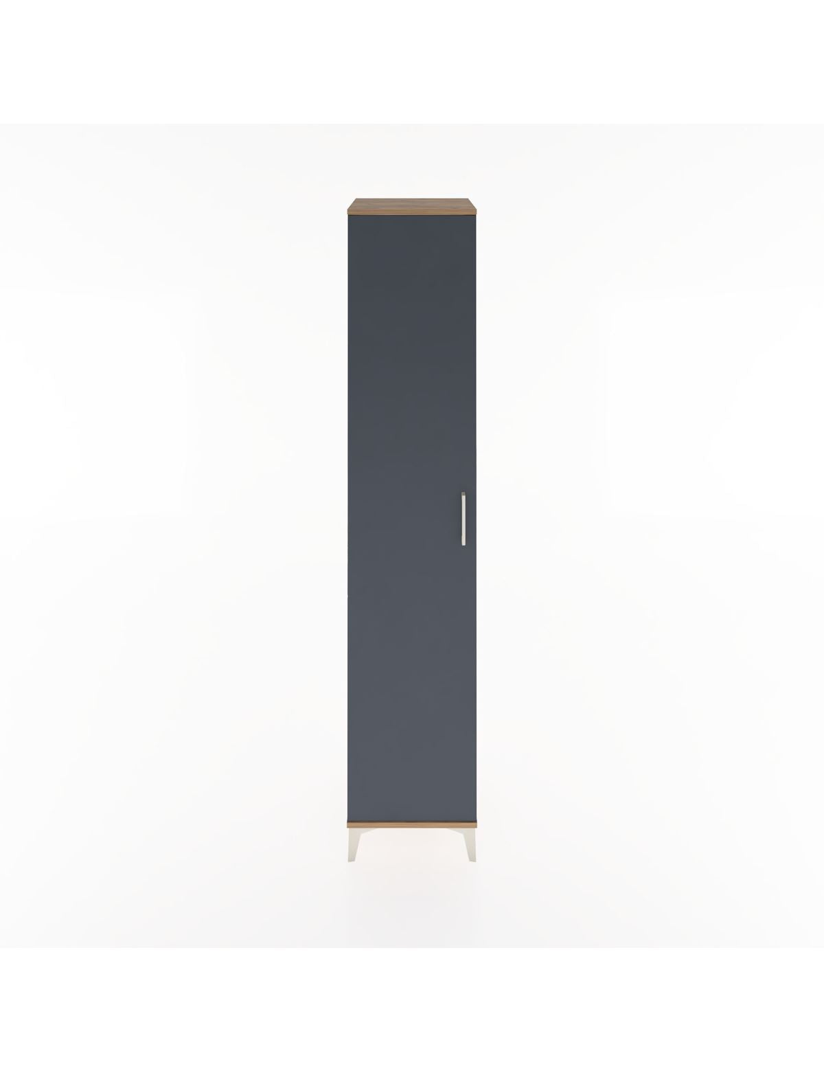 Hyperion Dolap 2 Raflı Tek Kapaklı Tek Askılı 44x44x221 Çam-Antrasit