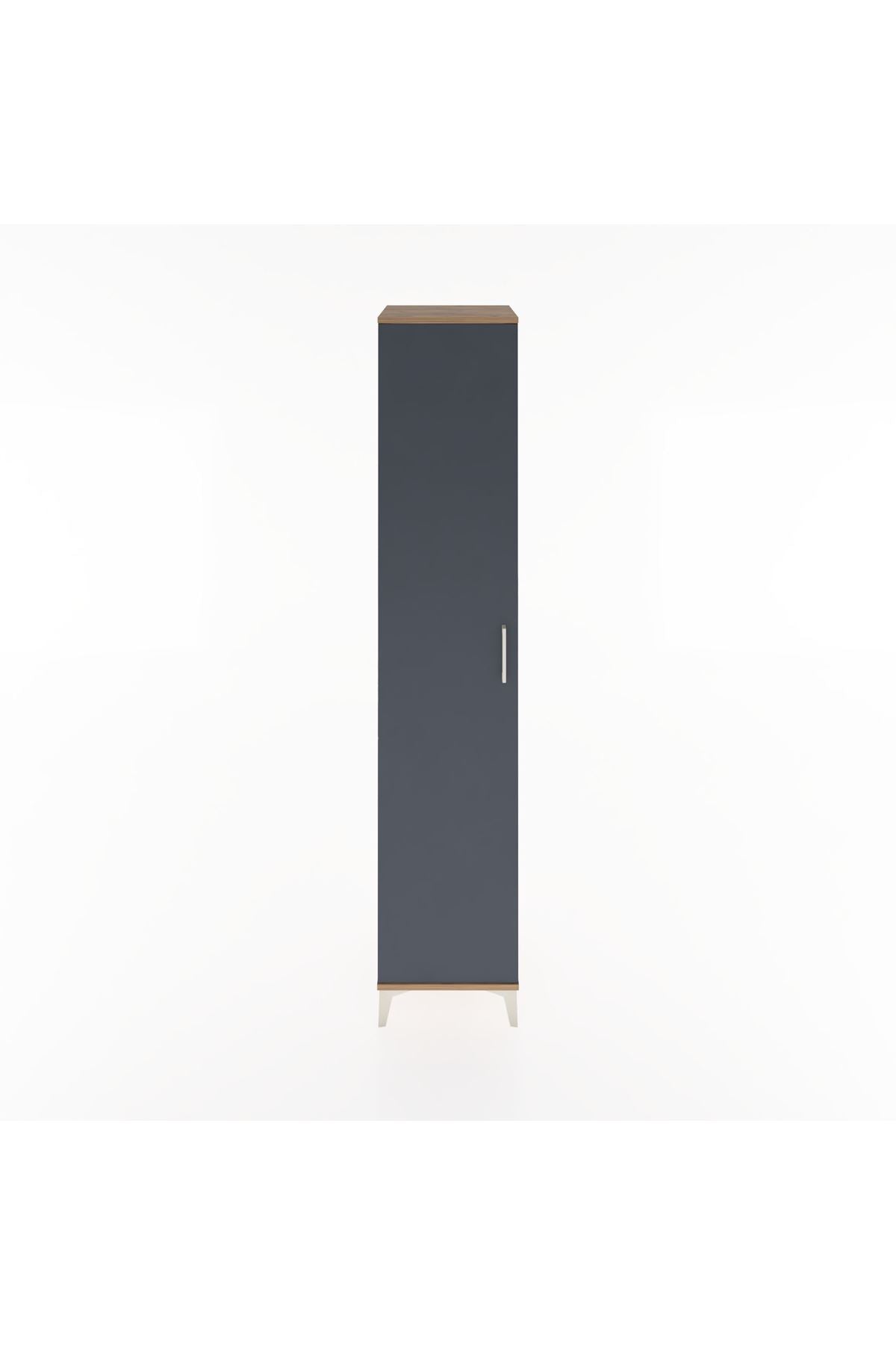 Hyperion Dolap 2 Raflı Tek Kapaklı Tek Askılı 44x44x221 Çam-Antrasit