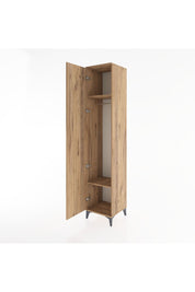 Hyperion Dolap 2 Raflı Tek Kapaklı Tek Askılı 44x44x221 Çam-Çam