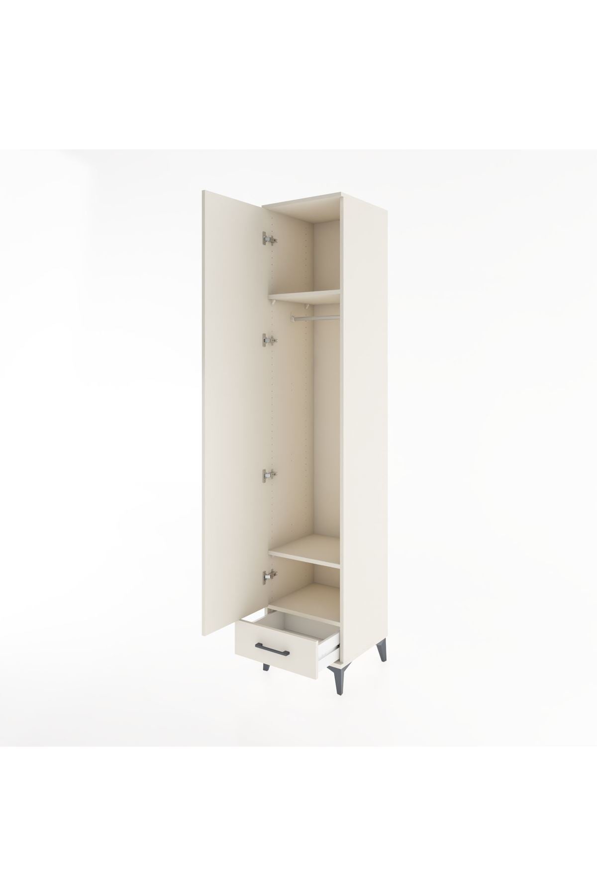 Hyperion Dolap 3 Raflı Tek Çekmeceli Tek Askılı 44x44x221 Aytaşı-Aytaşı