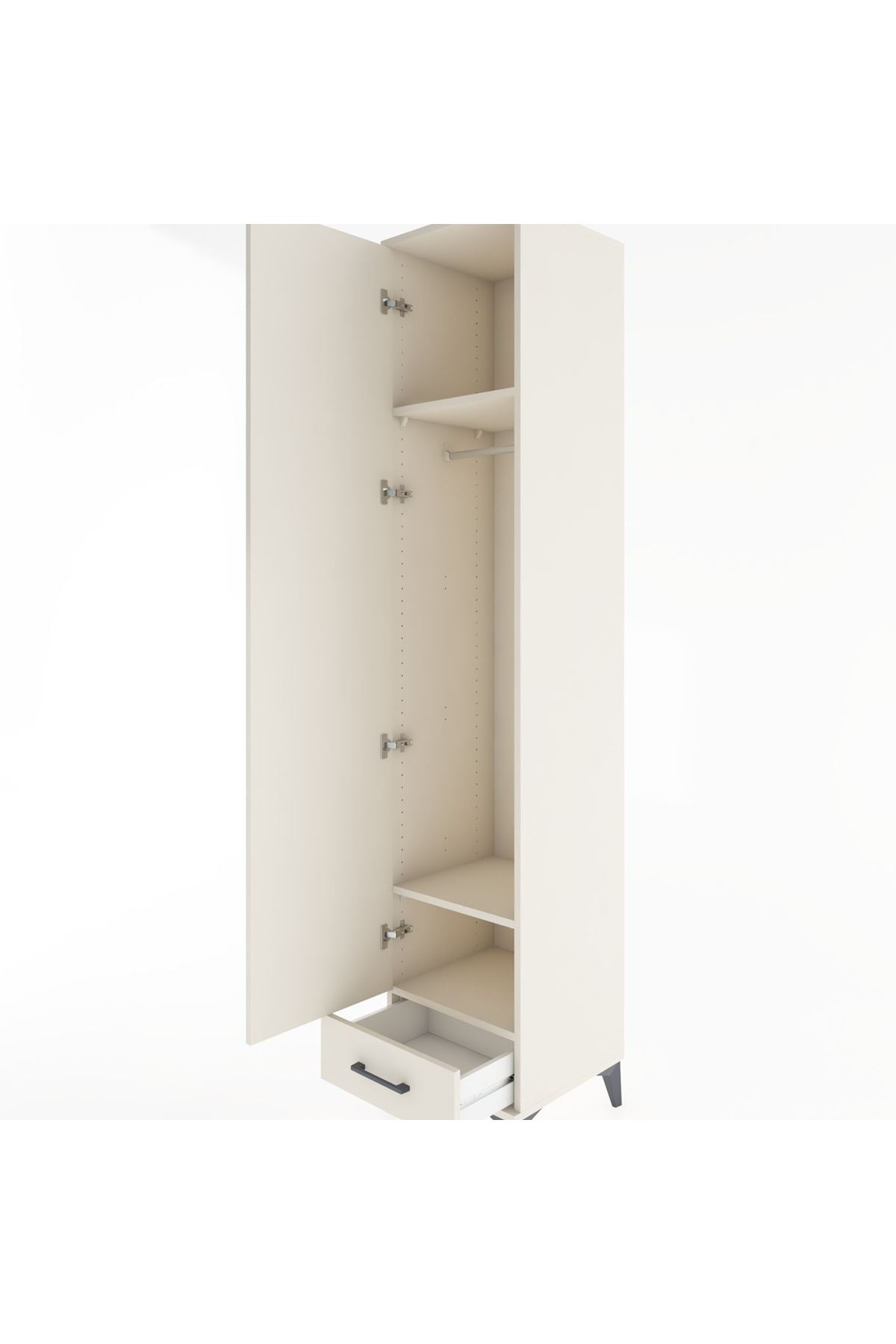 Hyperion Dolap 3 Raflı Tek Çekmeceli Tek Askılı 44x44x221 Aytaşı-Aytaşı