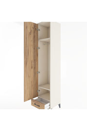 Hyperion Dolap 3 Raflı Tek Çekmeceli Tek Askılı 44x44x221 Aytaşı-Çam