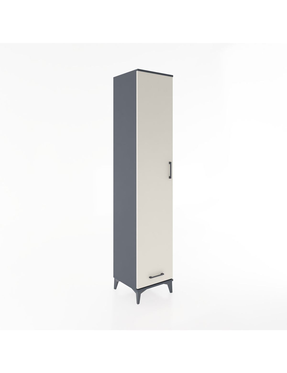 Hyperion Dolap 3 Raflı Tek Çekmeceli Tek Askılı 44x44x221 Antrasit-Aytaşı
